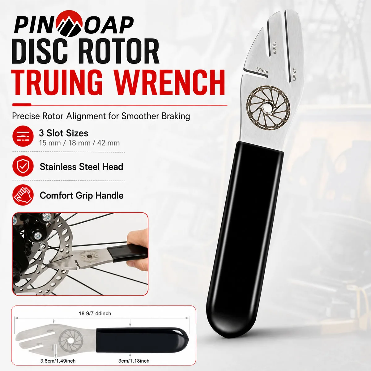PINMOAP 1/3PCS Bike Disc Rotor Straightening Wrench Portable Brake Rotor Repair Tool For Mountain Road Bicycle Wheel Maintenance