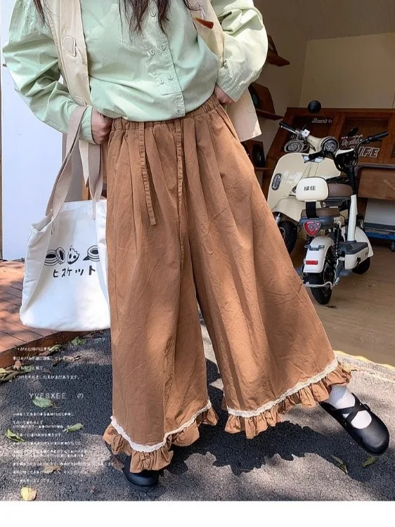 Künstlerische Sle Plissee Baumwolle Breite Bein Hosen frauen Lose plus Größe Hohe Taille Neun Punkte Rock Hosen Sommer Neue Ankunft