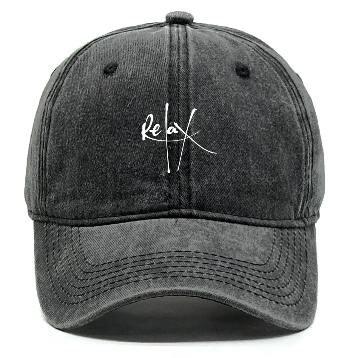 1pc Relax Print Snapback Baseball Caps Mesh Hat Casual sunshade Slouchy Adjustable Cap Ideal Choice for Outdoor Sports Dailywear