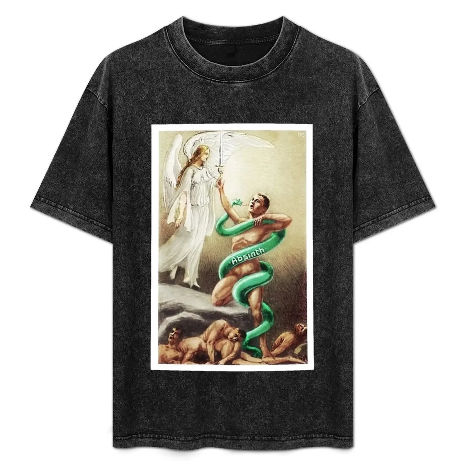 

1908 Absinthe Swiss Absinthe is Death Aperitif Liquor Advertisement Vintage Poster T-Shirt summer tops mens t shirt graphic