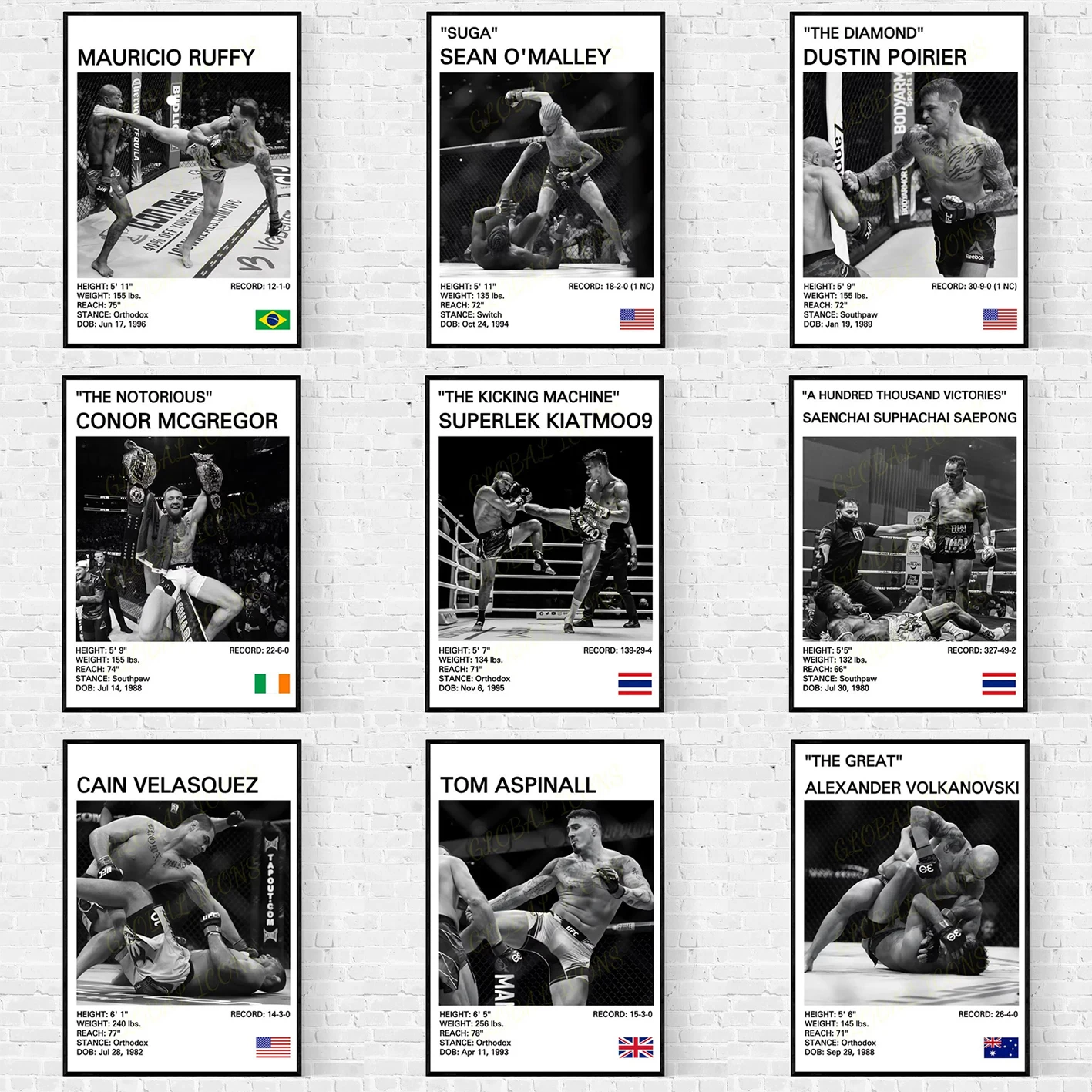 

MMA Combat Sports Canvas Poster Boxing Modern Wall Decor Black & White Wall Art Print Home Bedroom and Living Room Decoration