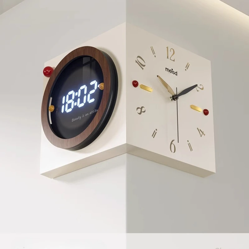 

Luxury Living room Turn Corner Decorative Wall Clock Creative Digital Display Clock Mural Atmospheric Silence Watch Quartz Clock