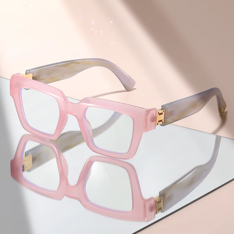 Gafas retro anti-luz azul con estampado de mármol para hombres y mujeres de marcas de lujo europeas y americanas.
