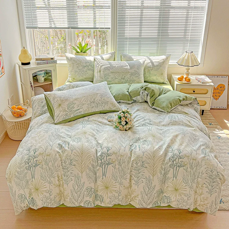 Newest Korean-style Small Floral Duvet Cover Super Soft Skin-friendly Quilt Cover for Single Double Bed Home Decor Funda Nordica