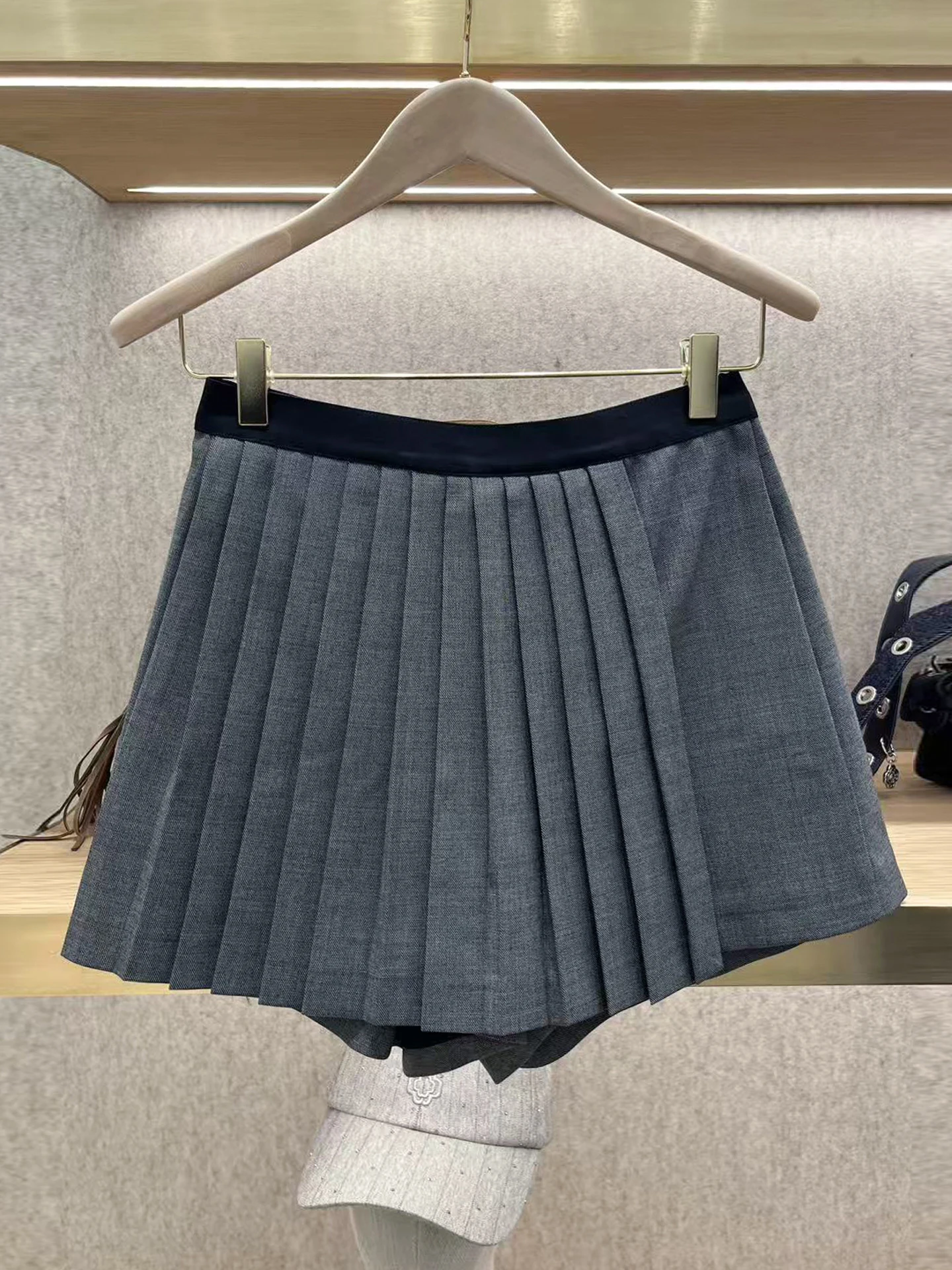 Mホームナンユー ハイウエスト カジュアル 多用途 プリーツスカート レディース 秋冬 シーズン ハイファッション レディーススカート