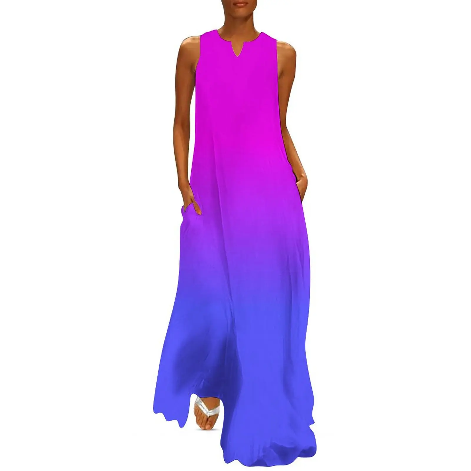 

Neon Blue and Hot Pink Ombré Shade Color Fade Long Dress prom dress 2025 womens clothing evening dress woman