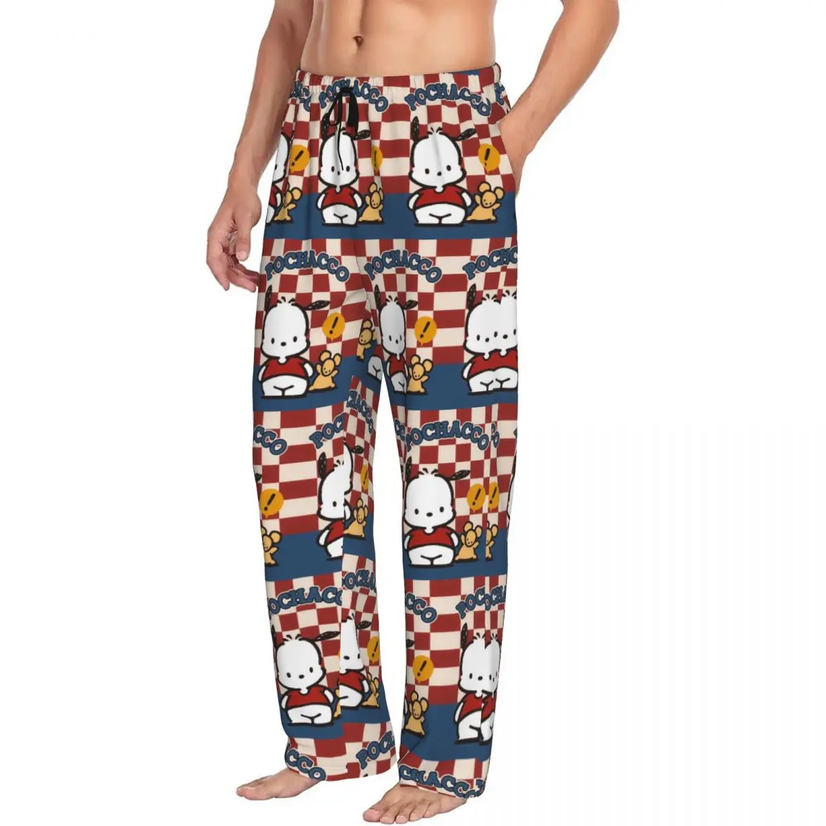 Custom Men Pochacco Pajama Pants Print Cartoon Sleep Sleepwear Bottoms with Pockets