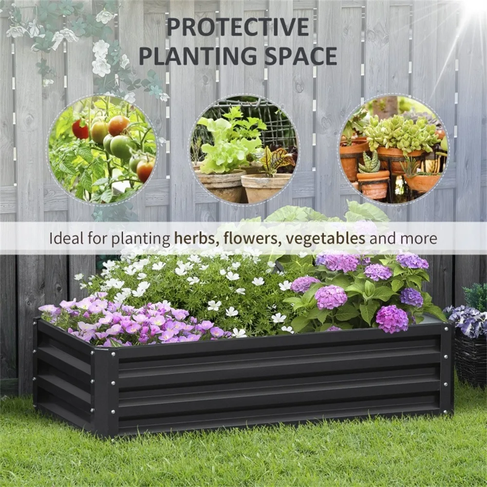 Galvanized Steel Planter Set – Durable, Weed-Free, and Effortless Assembly,Galvanized Steel Planter Set