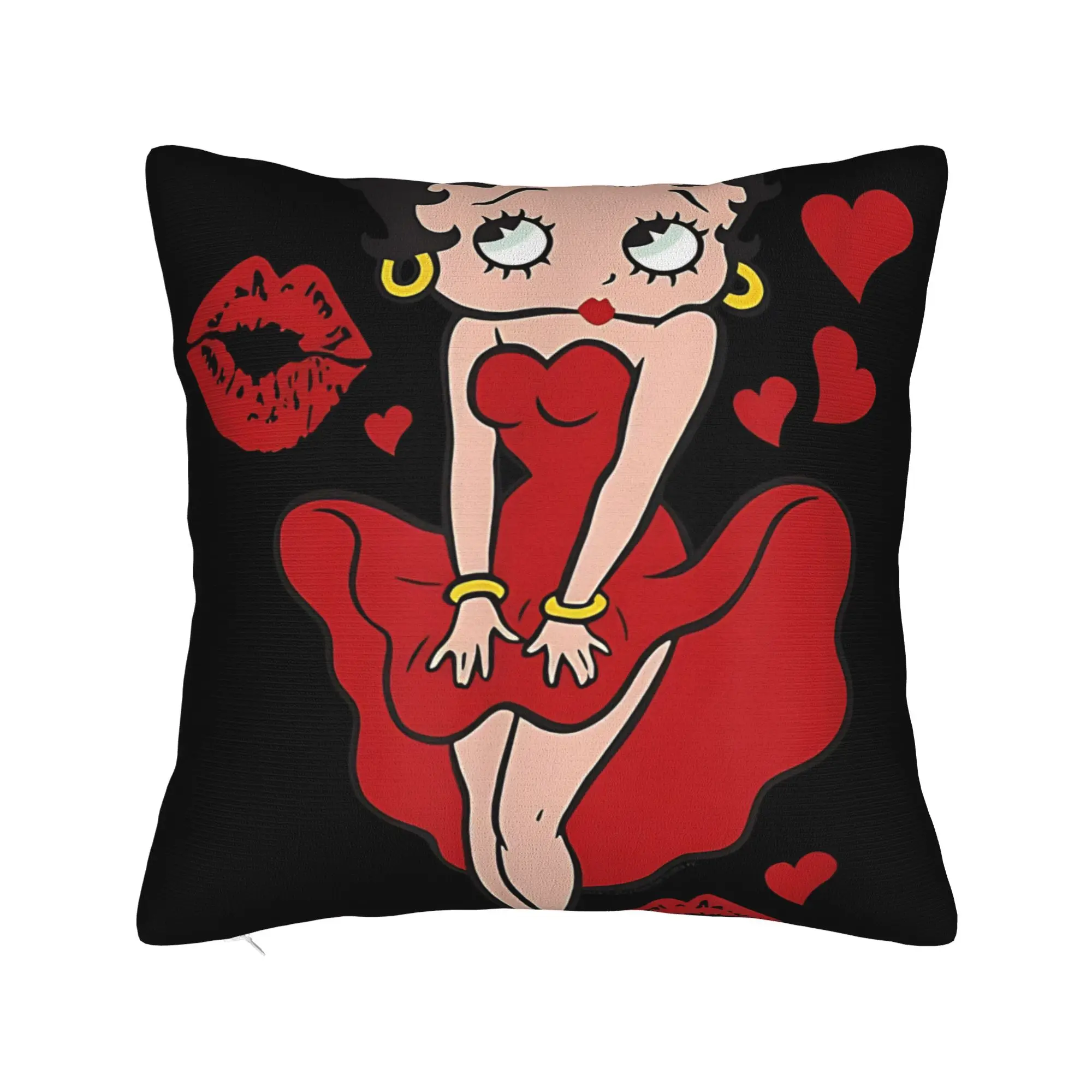 Pillow Case B-Bettys Boops Square Pillow Cover  Fashion Cushion Cover Graphic Pillowcases For Chair Sofa Home Decoration