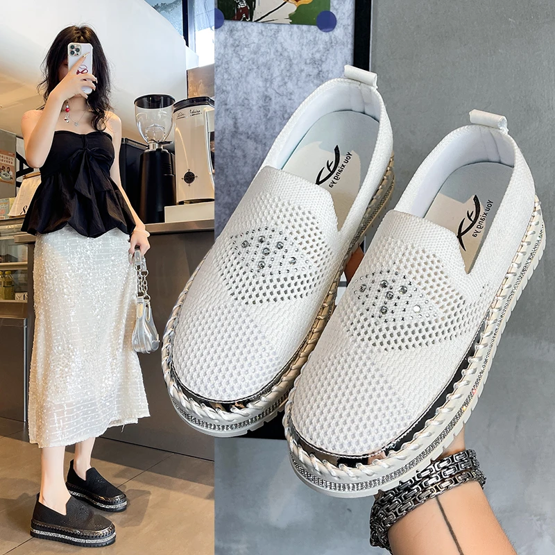 

Thick-soled Round-toe Grid Waterproof Platform, Fashionable, Versatile, Comfortable, Anti-slip, Breathable Casual Women's Shoes