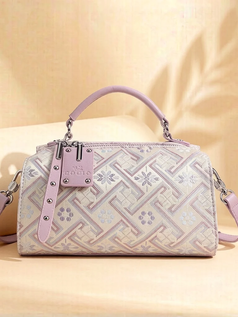 fashionable-embroidered-zhuang-jin-boston-pillow-bag-women's-handbag-crossbody-single-shoulder-bag-soft-leather-fabric-zipper