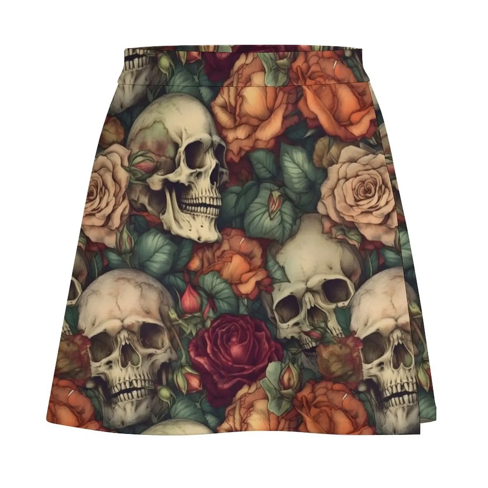 Skulls and Roses Mini Skirt women's summer clothing 2025 Skirt satin luxury women's skirt modest skirts for women Mini