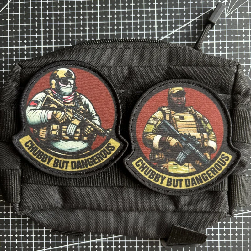 Chubby But Dangerous Tactical Badge Army Infantry Patch Printing Hook and Loop Soldier Morale Armband Military Backpack Sticker — zdjęcie 6