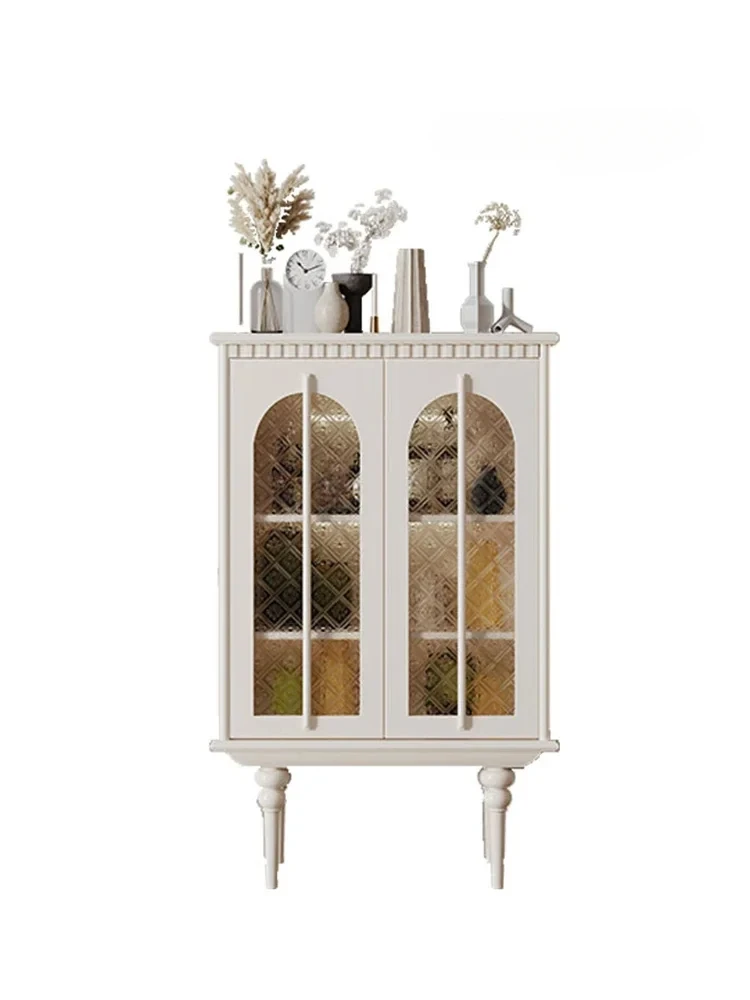 

Французский винтажный стиль, винный шкаф из цельного дерева, светильник, роскошный сервант с индукционной лампой, стеклянная дверь, элитный вход