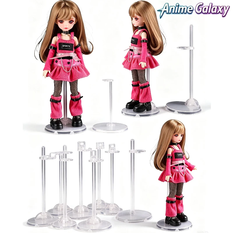 White Plastic Doll Stand Foot‑Fixed Waist‑Clipped Support Holder Standing Display Base Bracket Doll Accessory For Doll Collectib
