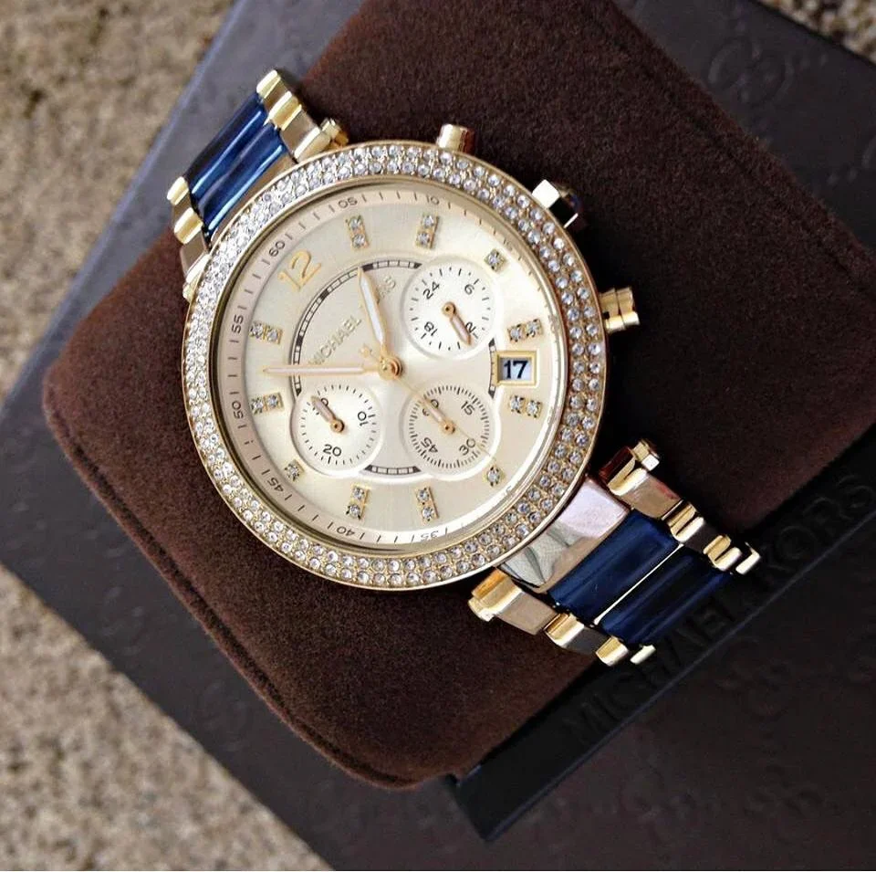 Michael Kors Women Diamond Quartz Watch Parker MK-6238 Luxury Design Waterproof Wristwatch Chronograph Lady Exquisite Boxed Gift