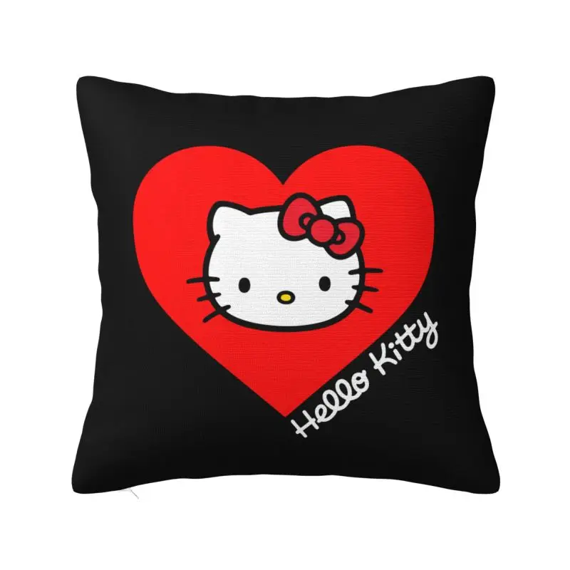 

Custom Sanrio Hello Kitty Cat Cushion Cover 40x40 Cm Soft Polyester Throw Pillow Case For Sofa Living Room Decoration Pillowslip