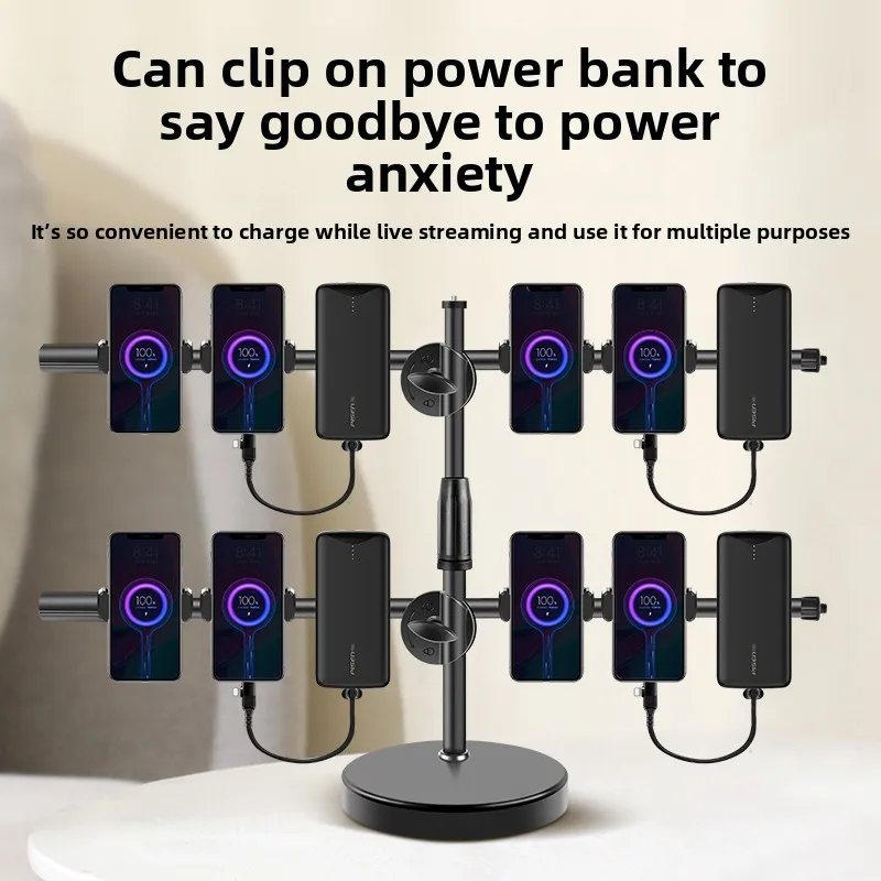 Multi-Device Phone Holder Desktop Stand for Gaming Live Studio Adjustable Office Storage Holders Multiple Phones Accessories
