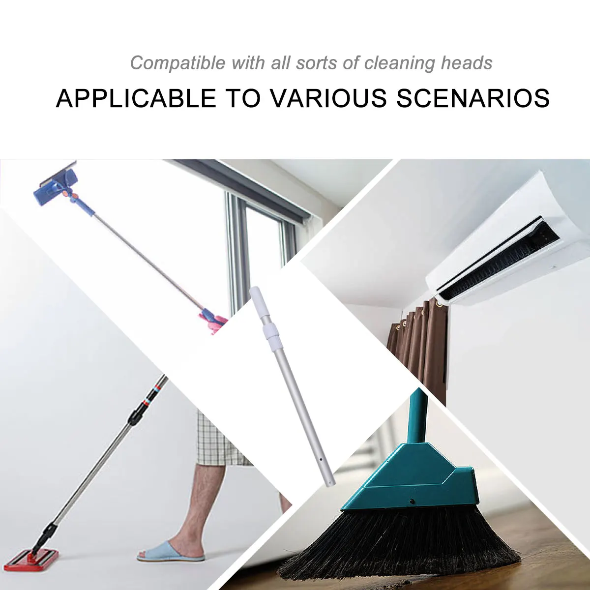 

Thicken Cleaning Aluminum Pole Removable Flexible Pool Lifesaving Equipment Durable Cleaning Tool Removable Aluminum Pole