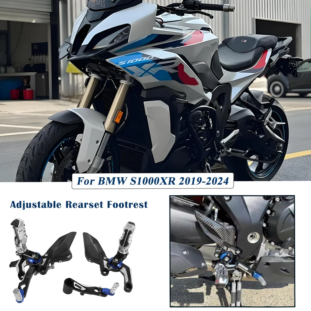 For bmw S1000XR s1000xr S1000 XR 2019-2024 motorcycles Footpeg Rear Set Foot Pegs Pedal Footrest Heel Wing Adjuster Rearset