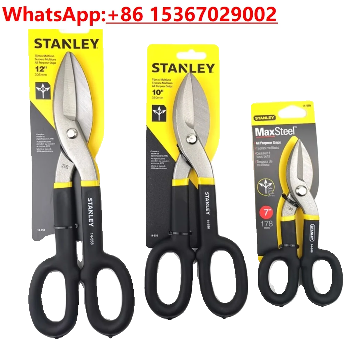 Fotografia 6: Stanley, Tesoura Geral de Ferro 7 polegadas 14-569-22/10 polegadas 14-556-22/12 polegadas 14-558