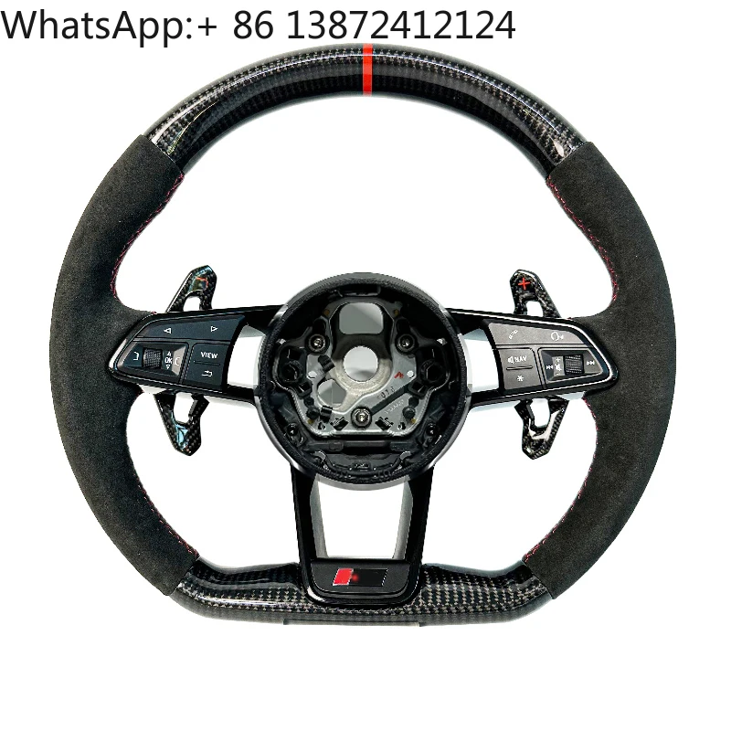 

For Audi Upgraded New TT TTS TTRS R8 Sports Alcantara Carbon Fiber Steering Wheel A3 A4 A5 A6 A7 A8 B7 B8 B9 C8 C9 Customizable