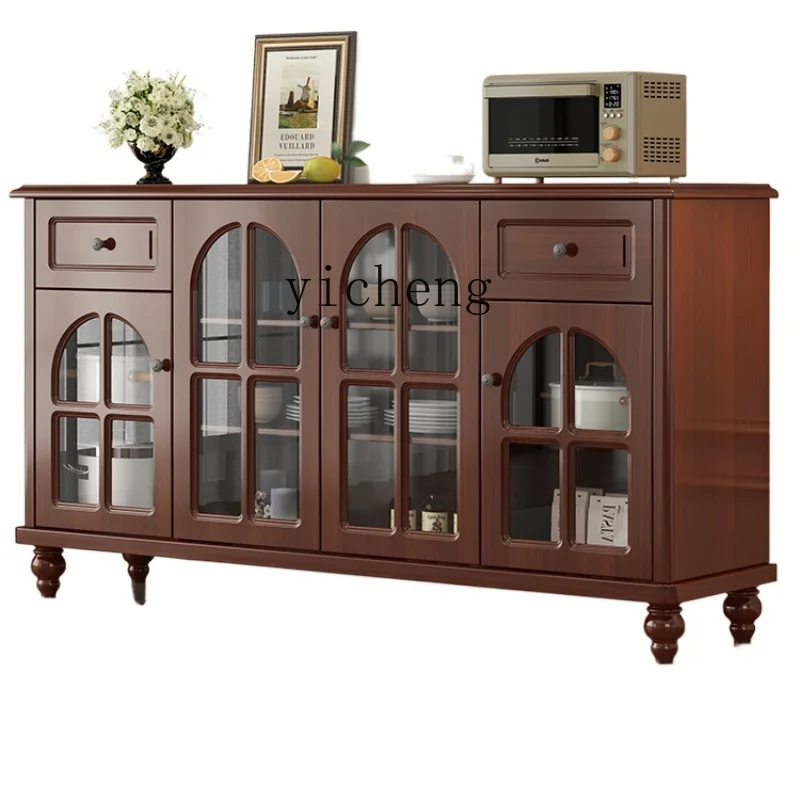 

XC Sideboard Wine Cabinet Living Room Wall Locker Kitchen Integrated Side Cabinet Tea Cabinet Solid Wood Bar Storage Cabinet