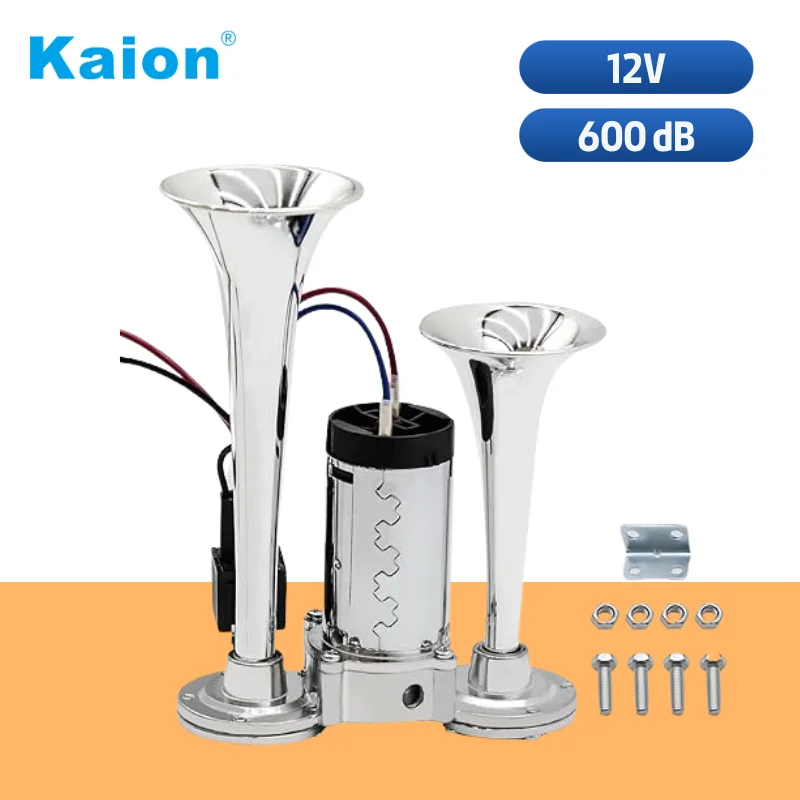

600DB Модернизированная воздушная труба с двойной трубой, 12 В, супер громкий комплект звукового сигнала с компрессором высокого давления для автомобилей, внедорожников, грузовиков, лодок, моторов