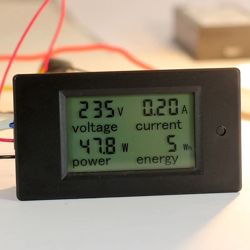 Voltímetro Digital 4 en 1, amperímetro, medidor de potencia de voltaje y corriente, medidor de energía, CA 80-260V, 20a, 100A, vatios, azul