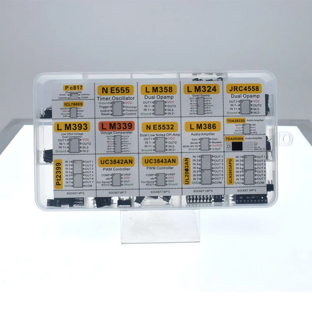 150-個-xl-ic-チップ詰め合わせ-150-個のオペレーショナル信号プロセッサ、オシレータ、タイマー-pc817-lm393-lm358-lm324-jrc4558-アクセサリ