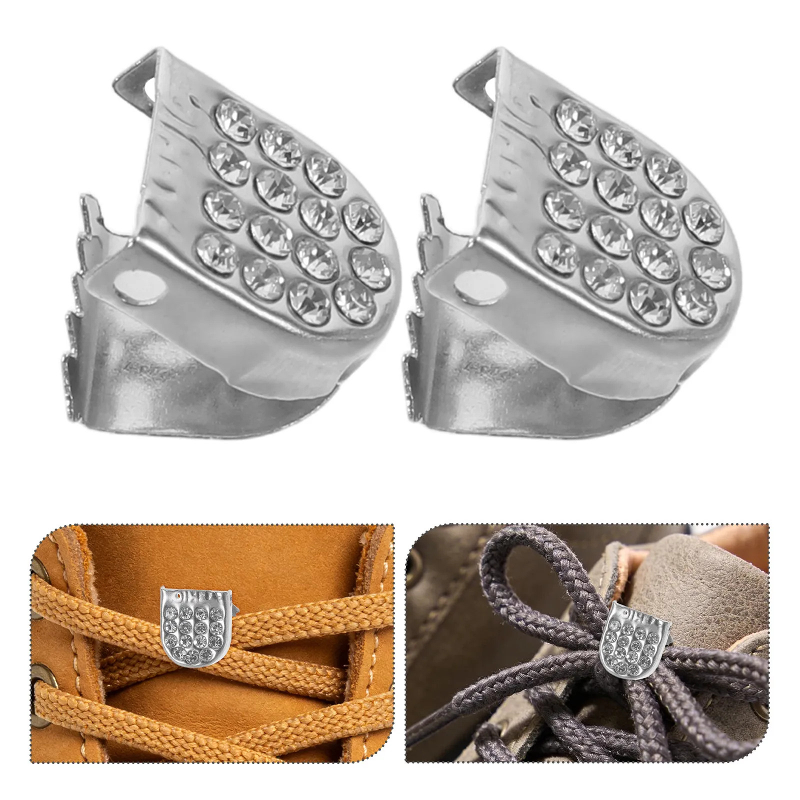 40Pcs Lazy Sneaker Clip Rhinestone Shoe Lace Gadget Metal Buckle Press Down Lock Shoe Lace Connector for Casual Trainers
