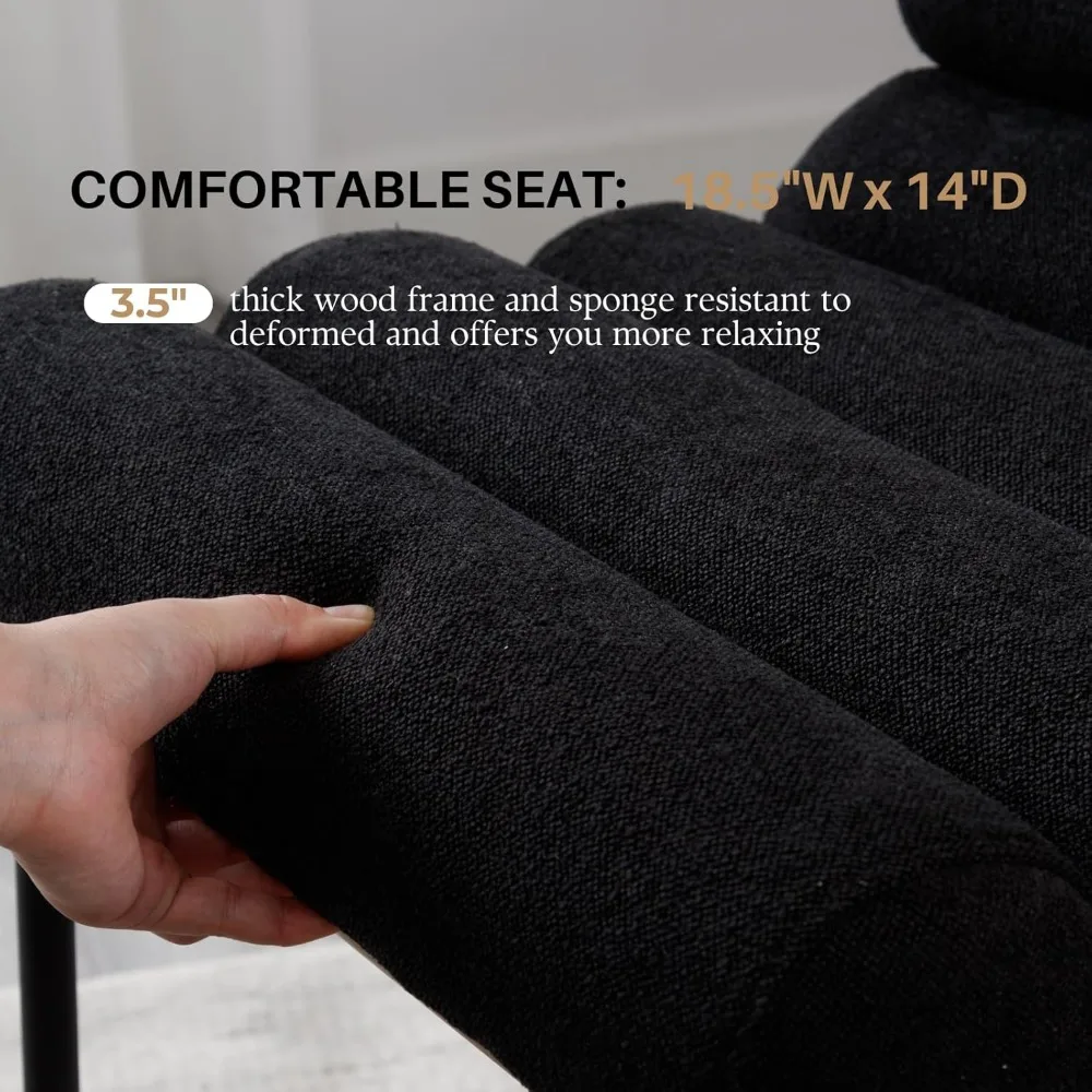 블랙 린넨 바 스툴, 25인치 모던한 스타일의 블랙 메탈 다리가 있는 팔걸이 없는 카운터 높이 의자