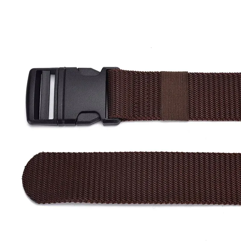 Men\'s Belt Without Metal Plastic Buckle Belt High Quality Canvas For Nylon Belt Tactical Belt Outdoor Woven Belt Neutral Belts