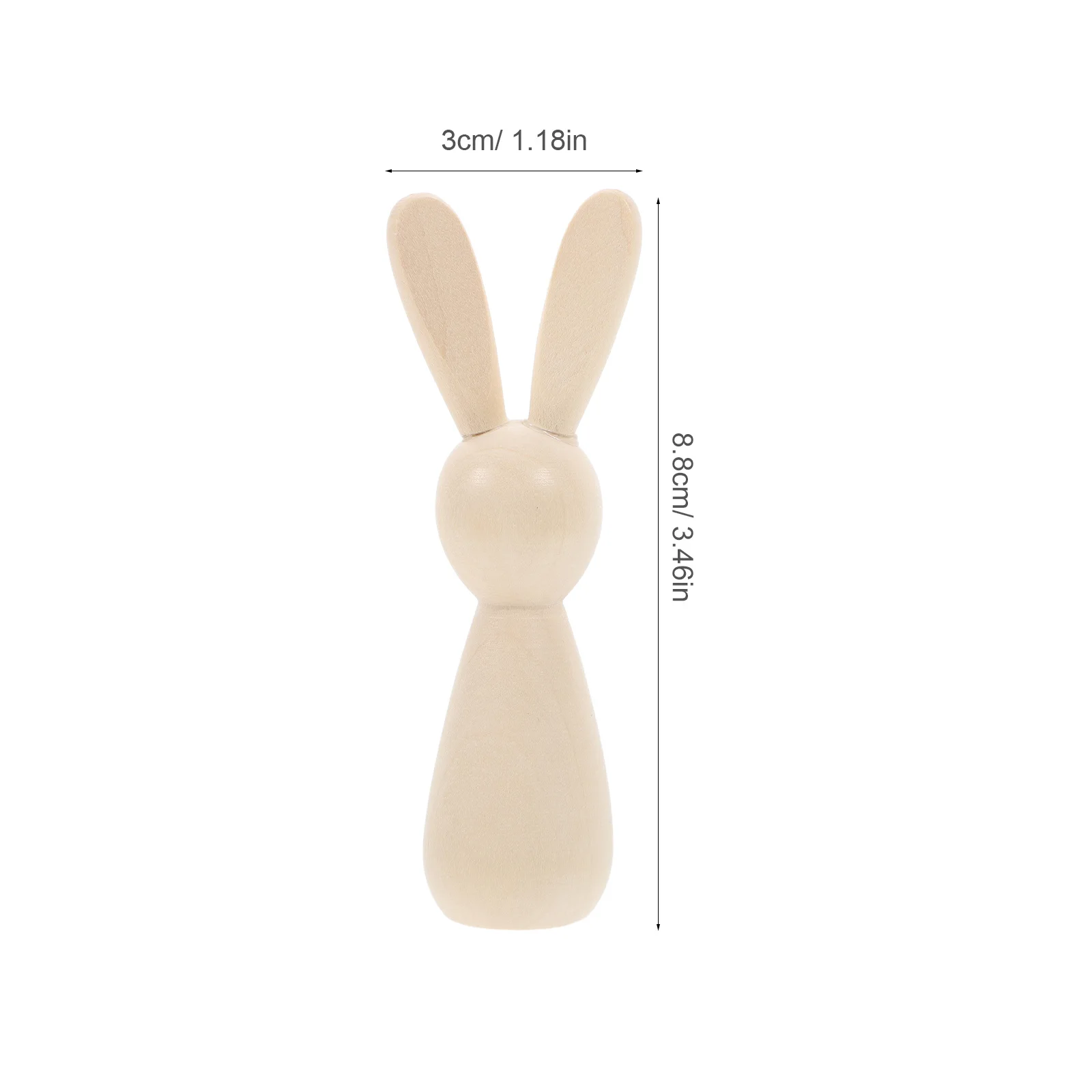 6個の未塗装木製ペグバニー スムースクラフトフィギュア DIYグラフィティアート 子供の創造性 手作り 家族アクティビティプロジェクト用