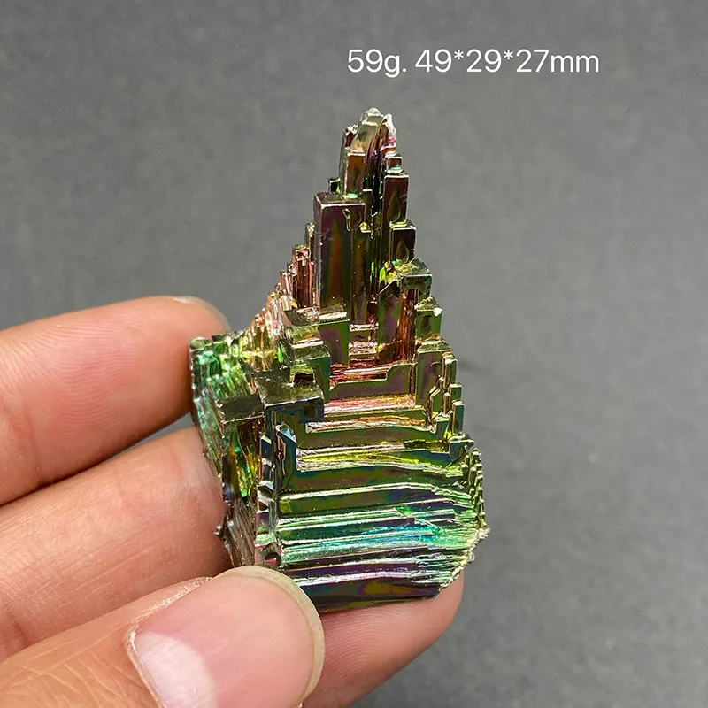 Bismuth ore with colorful radiance  raw stone mineral specimen healing crystal gem collection