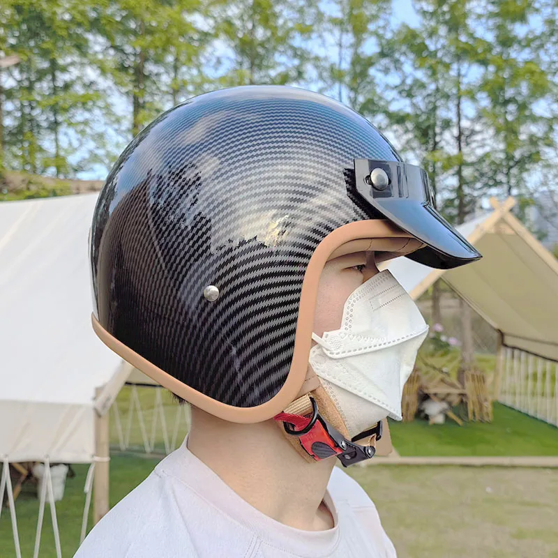 508 Vintage Style 3/4 Jet Motorcycle Helmet DOT Certified