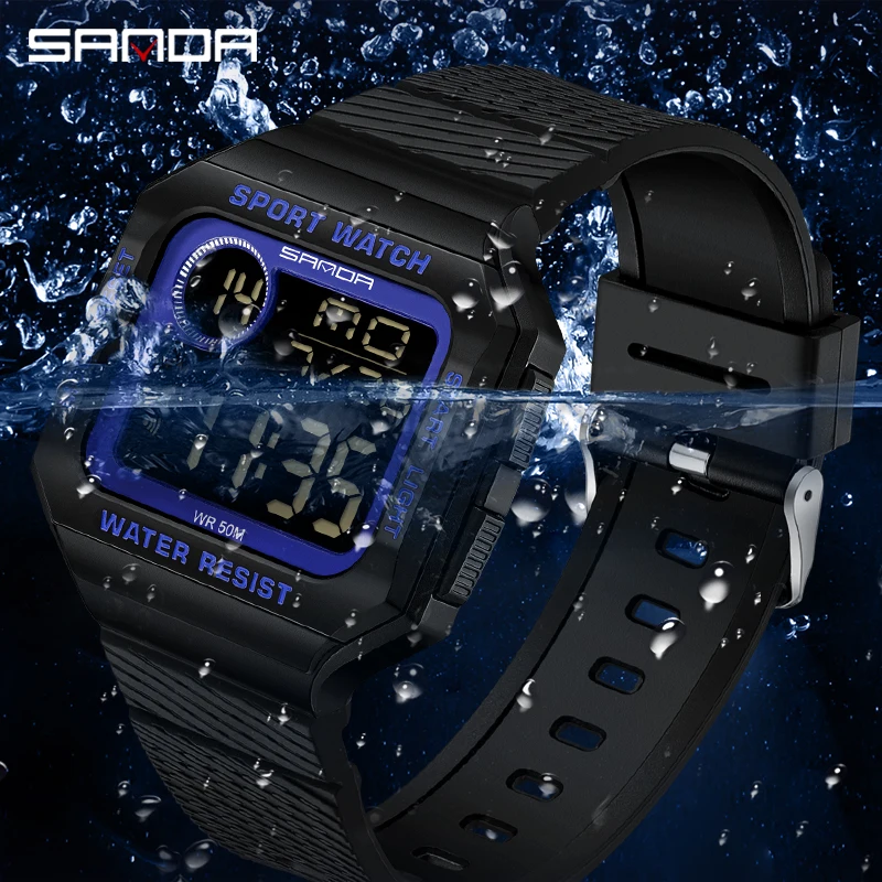 SANDA New Men\'s Watches Sport Military Watch Resistant Waterproof Digital Wristwatch for Men Clock relogio masculino 2129