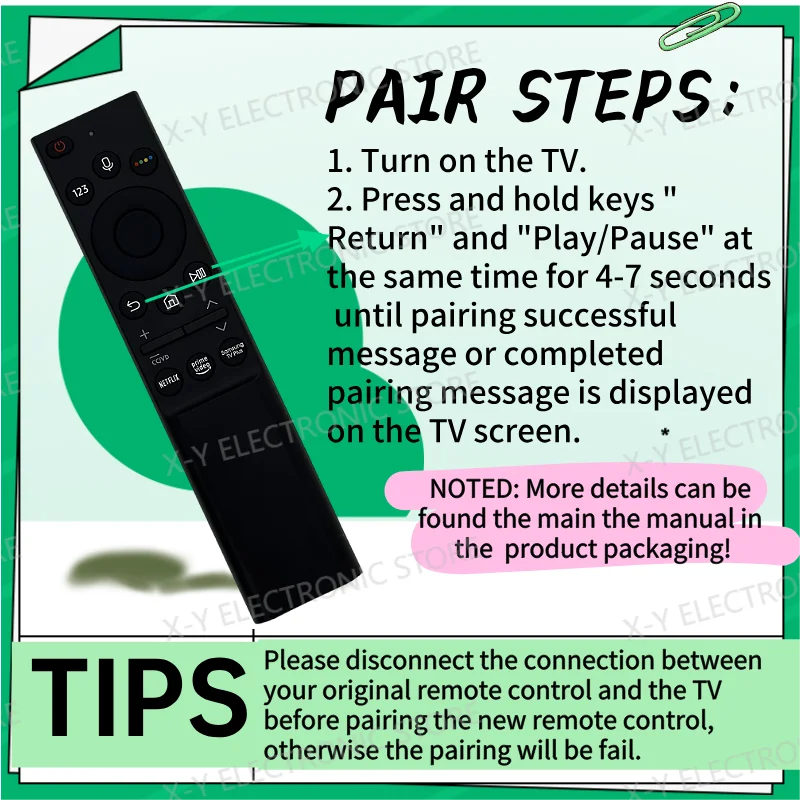 جهاز تحكم عن بعد صوتي بتقنية البلوتوث BN59-01363A عالي الجودة لسلسلة Samsung Smart TV NEO QLED/QLED