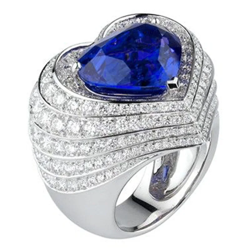 

Набор женских колец в стиле ретро с цирконами, инкрустированных искусственными драгоценными камнями из сплава, в индивидуальном дизайне