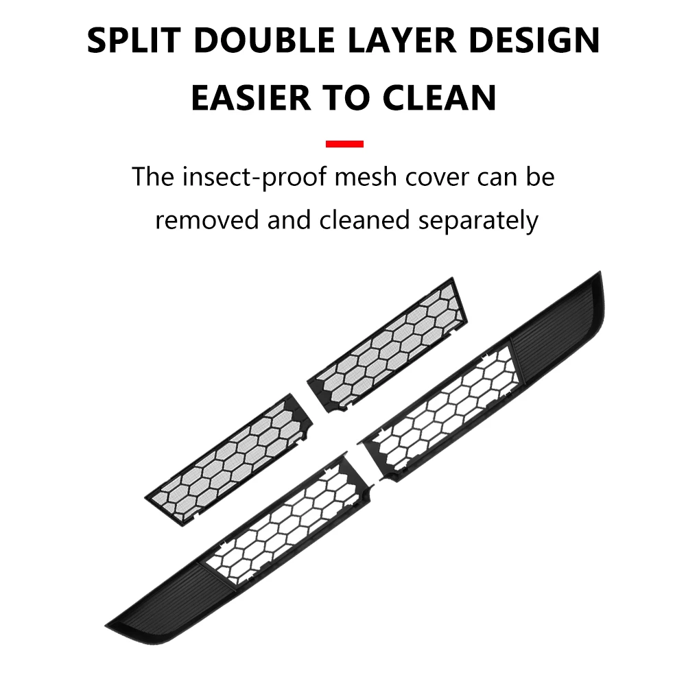 NewCar المضادة للحشرات الجبهة شبكة مصبغة شبكة ل تسلا ModelY Juniper 2025 مدخل الهواء تنفيس مصبغة الحرس غطاء حامي الملحقات