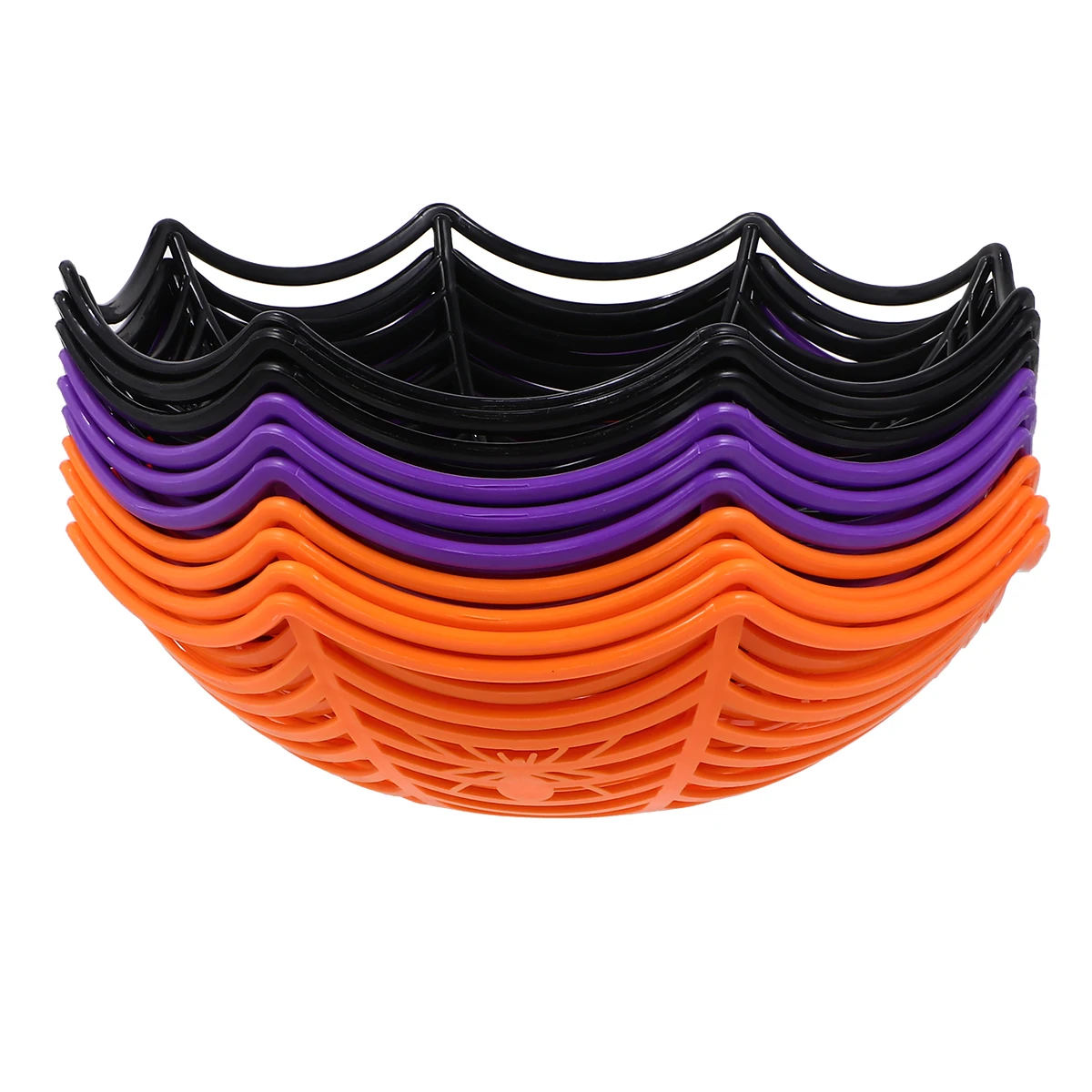 

10 Pcs Cobweb Fruit Basket Holiday Candy Halloween Trays Spooky Party Serving Sweets Bowl Dishes