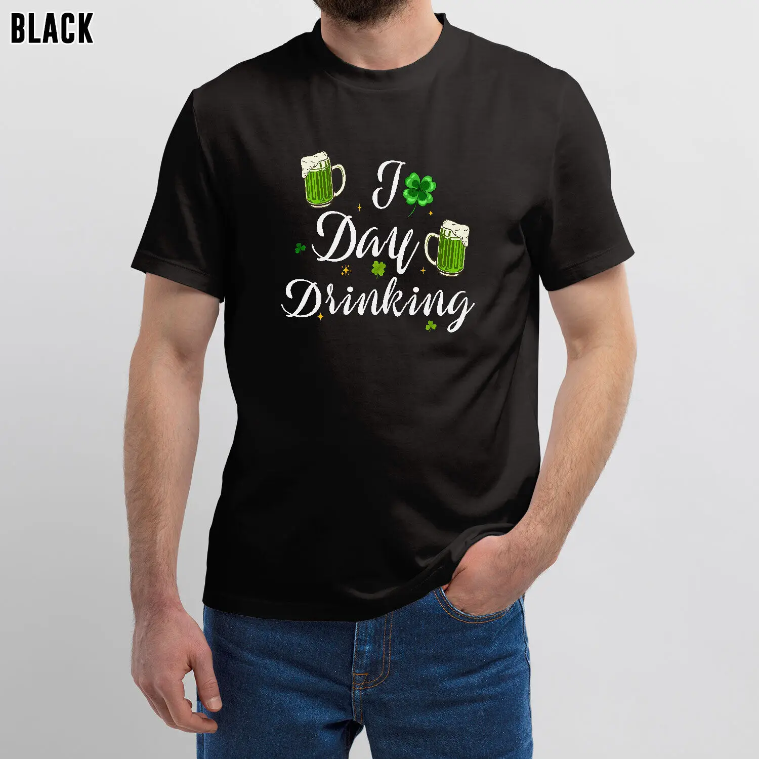 Happy St Patricks Day I Love Day Drinking Funny Beer Lovers For Men Women Tshirt