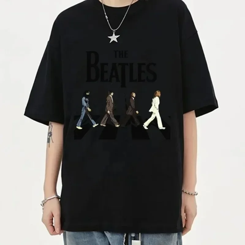 B-Beatles T-shirt Women\'s Couple Short Sleeve Collar Fashion Children\'s Cotton Summer Sports High Quality Parent-Child Clothing