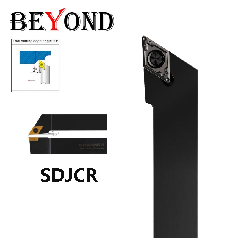 

BEYOND SDJCR SDJCL SDJCR1212H07 SDJCL2020K11 SDJCR2525M11 External Turning Tools Holder Lathe Cutter DCMT07/11 Carbide Inserts