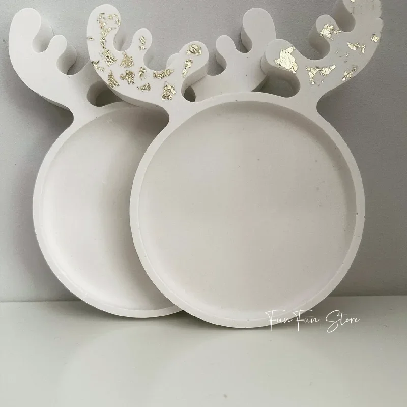 Alce Antlers vassoio a forma di stampi in Silicone fatti a mano fai da te Design artigianato strumenti di gioielli di natale stampo in ceramica