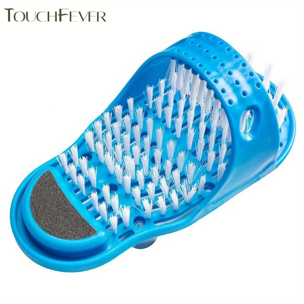 

Lazy Foot Cleaning Brush - Suction Cup Dead Skin Remover Non-Slip Shower Scrubber Hypoallergenic Easy Clean Compact Blue