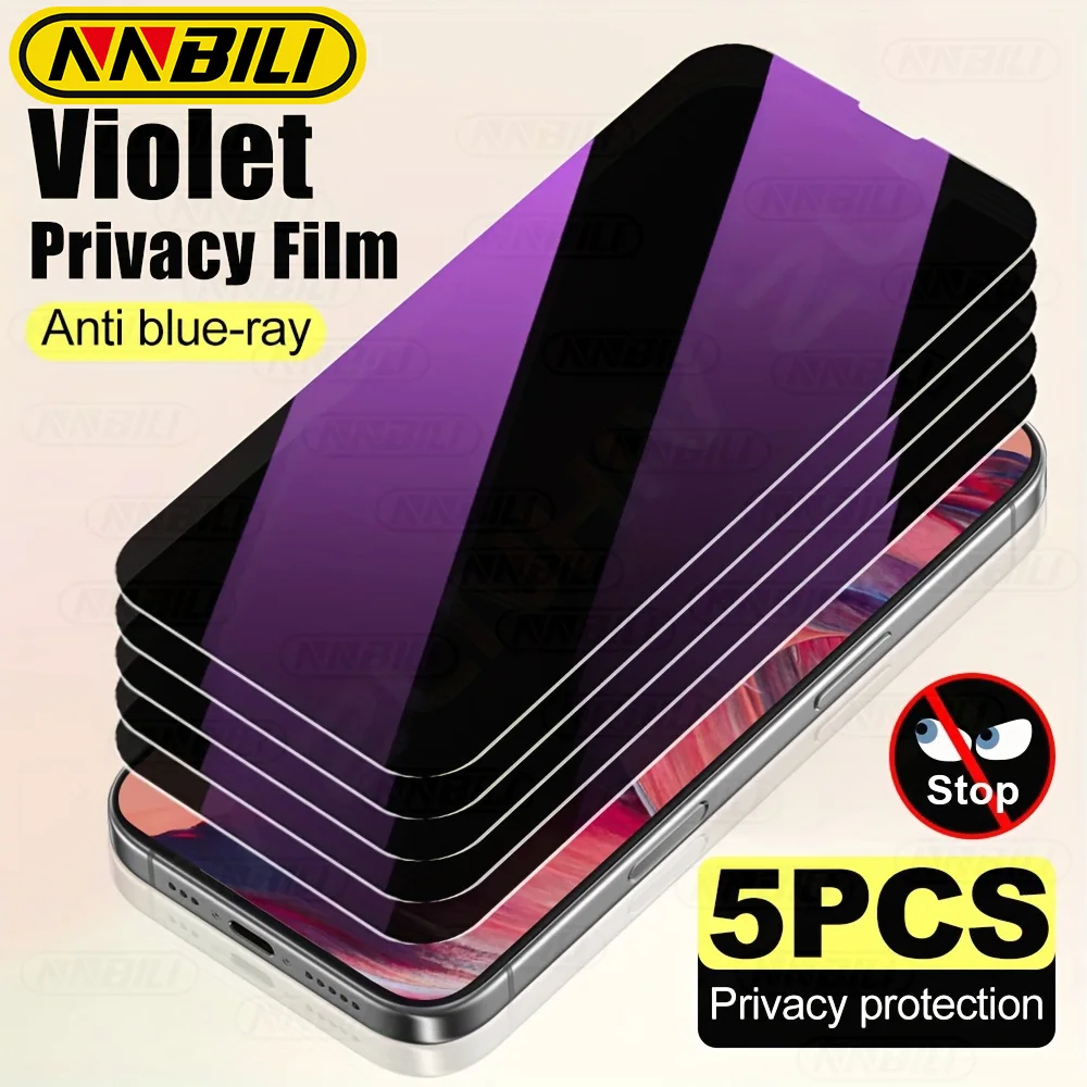 NNBILI 1-5 Stück Anti-Spionage Gehärtetes Glas Displayschutzfolien, für iPhone 18 17 16 15 14 13 12 11 Pro Max 17e 13 Mini Panzerglas