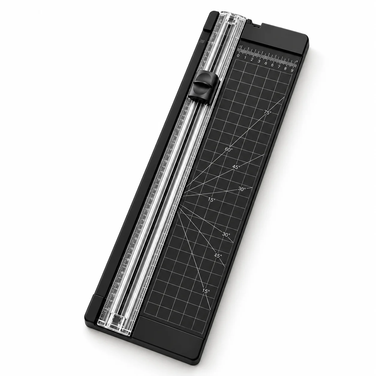 Portable Paper Cutter, Sliding Paper Trimmer with Measurement Grid, Compact Cutting Tool for Scrapbooking, Cards, Photos and Cra