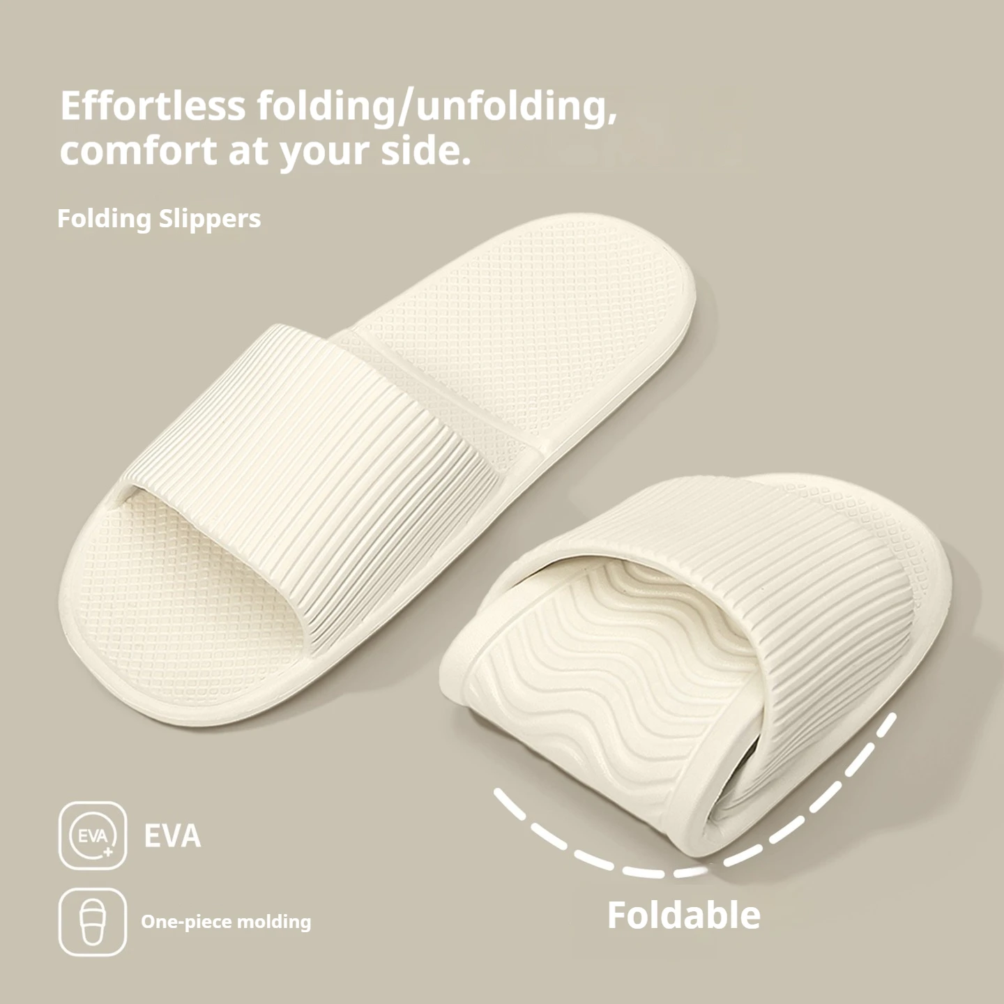 Claquettes pliables monobloc pour femmes, en EVA souple, antidérapantes, pour intérieur, salle de bain, voyage, portables