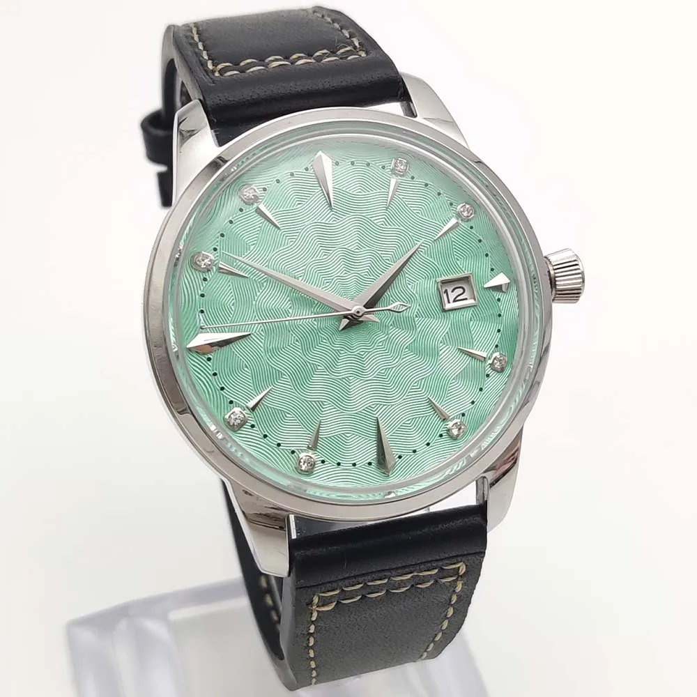 Reloj mecánico automático retro para hombre de 40 mm, 7 colores de esfera estéril, vidrio acrílico, correa de cuero, reloj para hombre